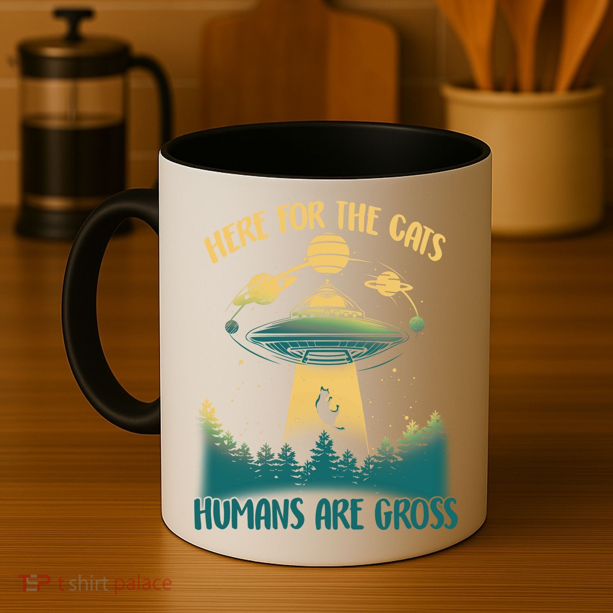 Here For The Cats Humans Are Gross Coffee Mug