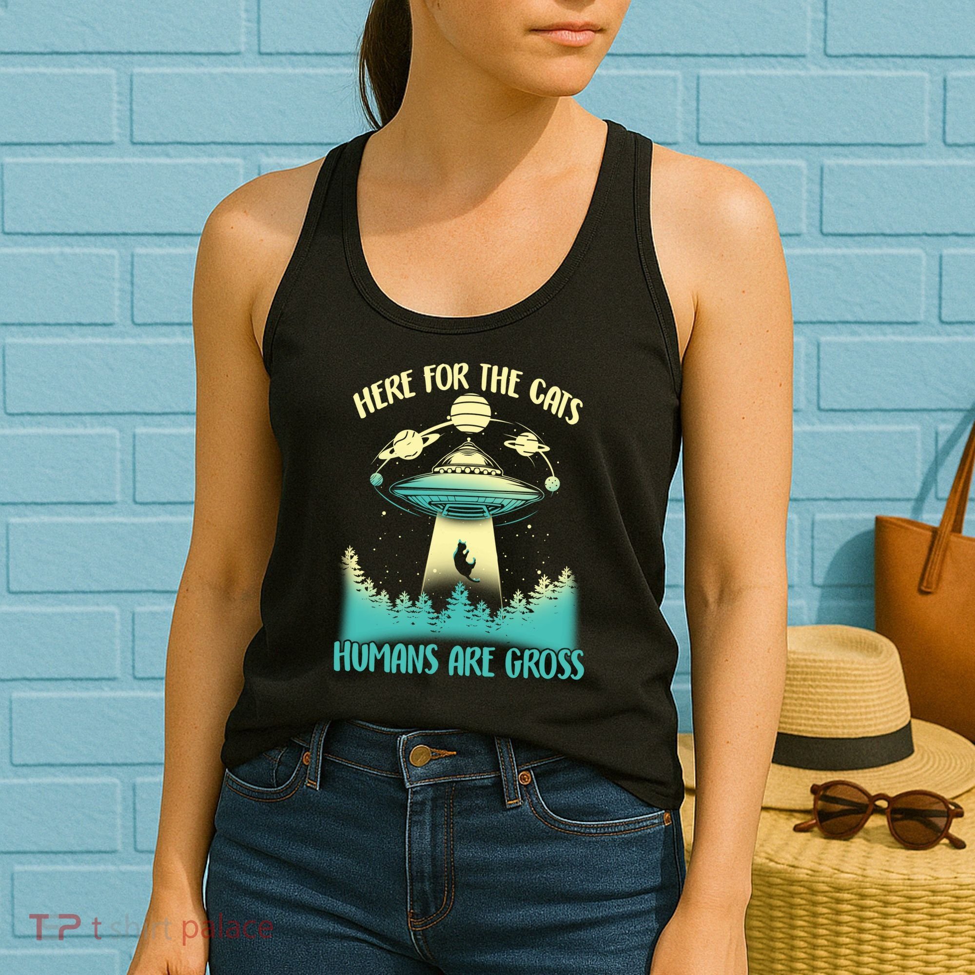 Here For The Cats Humans Are Gross Women's Tank Top