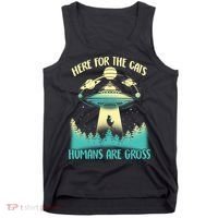 Here For The Cats Humans Are Gross Tank Top thumb 0
