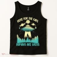 Here For The Cats Humans Are Gross Tank Top thumb 2
