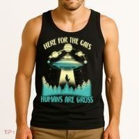 Here For The Cats Humans Are Gross Tank Top thumb 3
