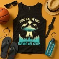 Here For The Cats Humans Are Gross Tank Top thumb 4