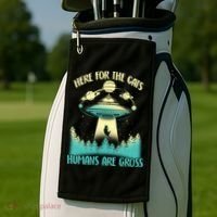 Here For The Cats Humans Are Gross Golf Towel thumb 2