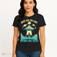 Here For The Cats Humans Are Gross Women's T-Shirt thumb 4