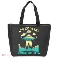 Here For The Cats Humans Are Gross Tote Bag thumb 0