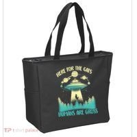 Here For The Cats Humans Are Gross Tote Bag thumb 2