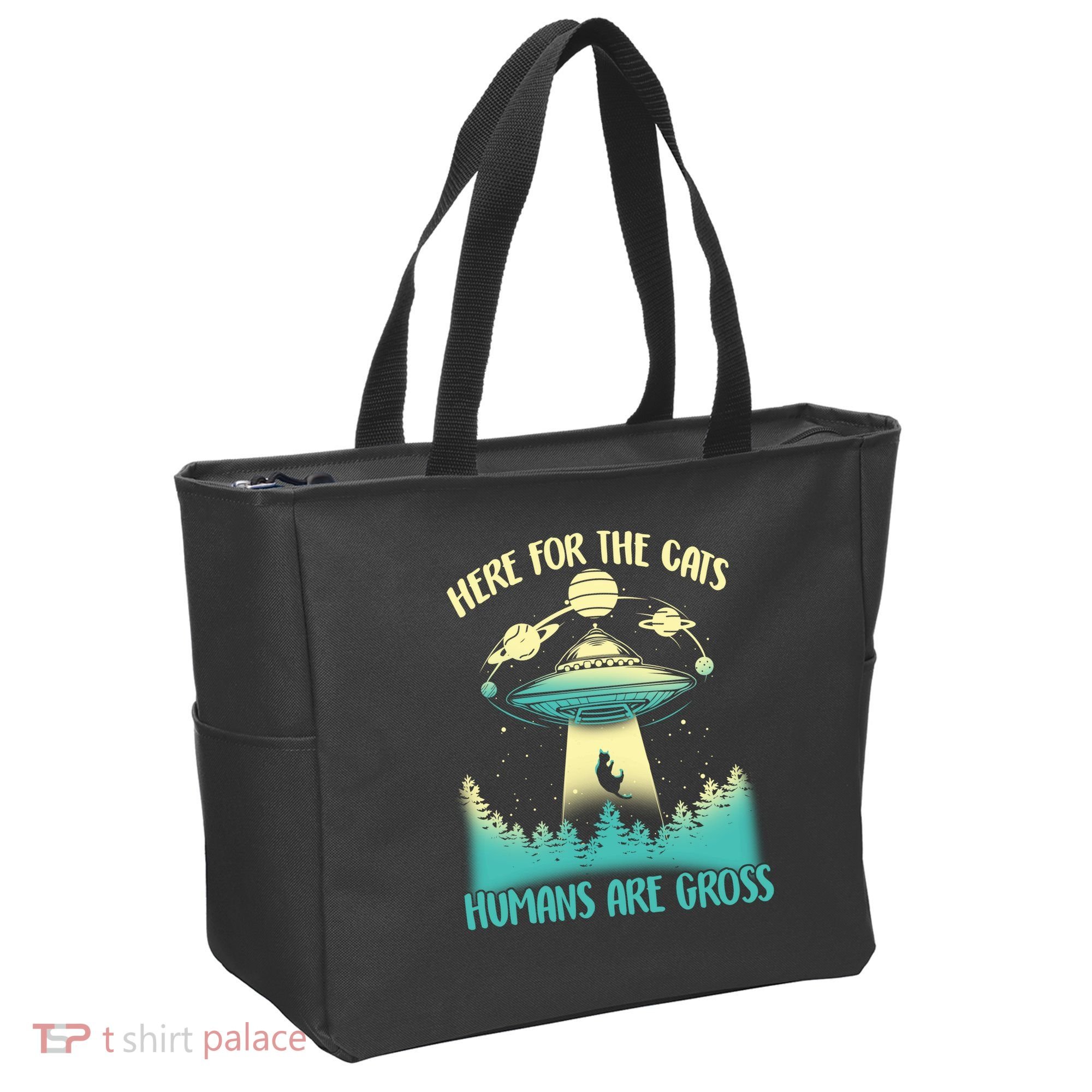Here For The Cats Humans Are Gross Tote Bag