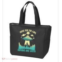 Here For The Cats Humans Are Gross Tote Bag thumb 3