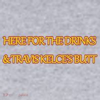 Here For The Drinks Travis Kelce's Butt Kansas City Women's Racerback Cropped Tank thumb 2