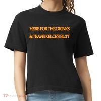 Here For The Drinks Travis Kelce's Butt Kansas City Comfort Colors Boxy T-Shirt thumb 0