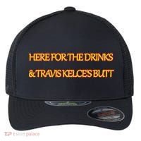 Here For The Drinks Travis Kelce's Butt Kansas City Flexfit Unipanel Trucker Cap thumb 0