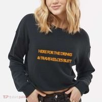 Here For The Drinks Travis Kelce's Butt Kansas City Cropped Pullover Crew thumb 2