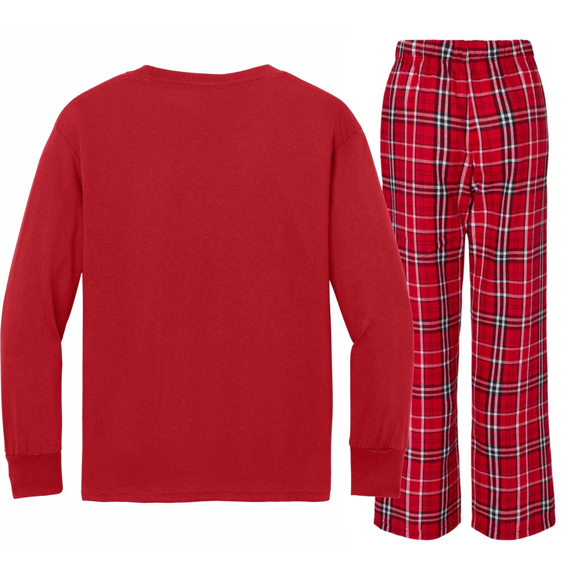 Here For The Drinks Travis Kelce's Butt Kansas City Kids Long Sleeve Plaid Pajama Set