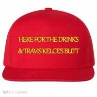 Here For The Drinks Travis Kelce's Butt Kansas City Wool Snapback Cap thumb 0