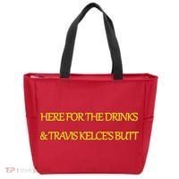 Here For The Drinks Travis Kelce's Butt Kansas City Tote Bag thumb 0