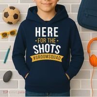 Here For The Shots Groom Squad Kids Hoodie thumb 2