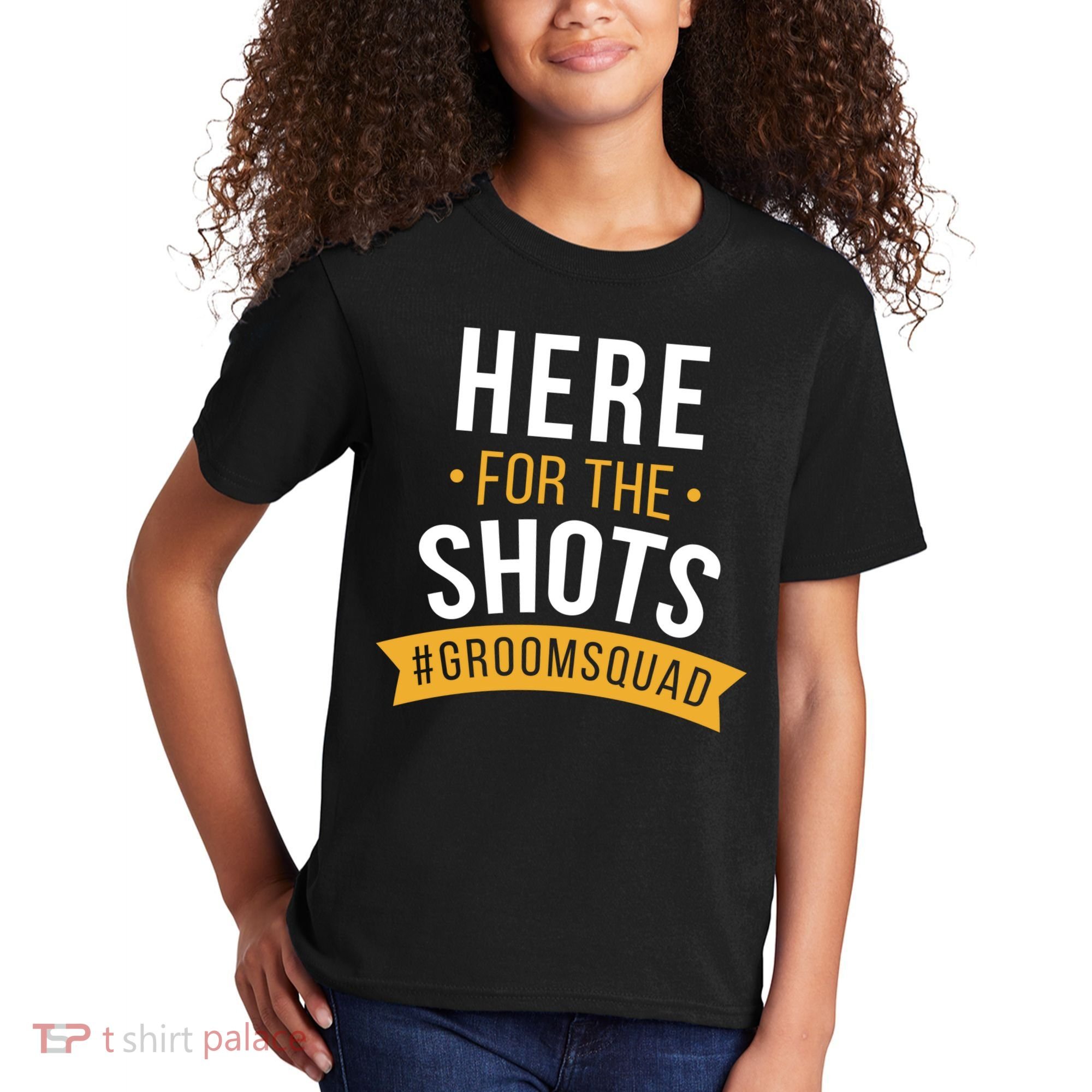 Here For The Shots Groom Squad Kids T-Shirt