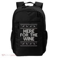 Here For The Wine Ugly Christmas Sweater Backpack thumb 0