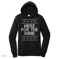 Here For The Wine Ugly Christmas Sweater Women's Hoodie thumb 0