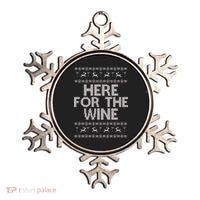 Here For The Wine Ugly Christmas Sweater Ornament thumb 0
