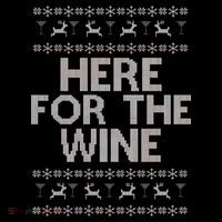 Here For The Wine Ugly Christmas Sweater Kids T-Shirt thumb 4