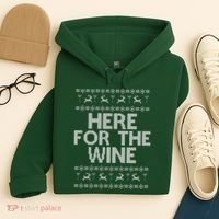 Here For The Wine Ugly Christmas Sweater Hoodie thumb 4