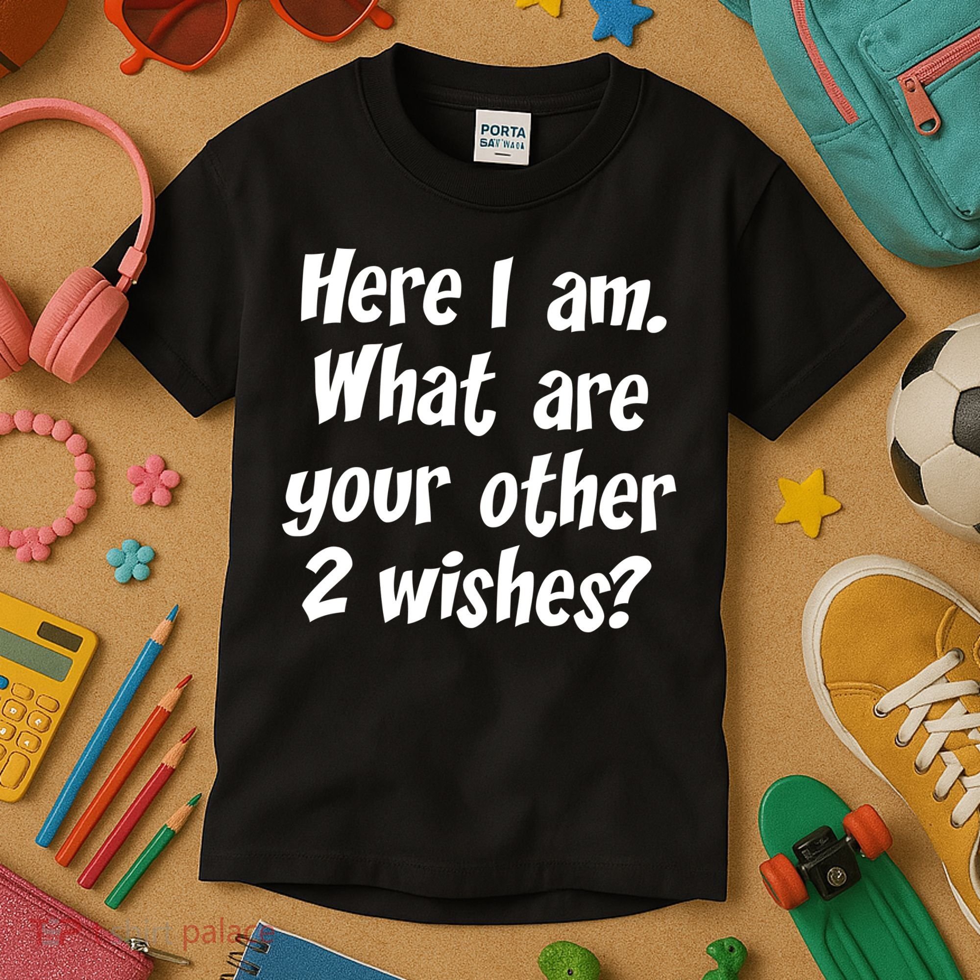 Here I Am, What Are Your Other Two Wishes Kids T-Shirt