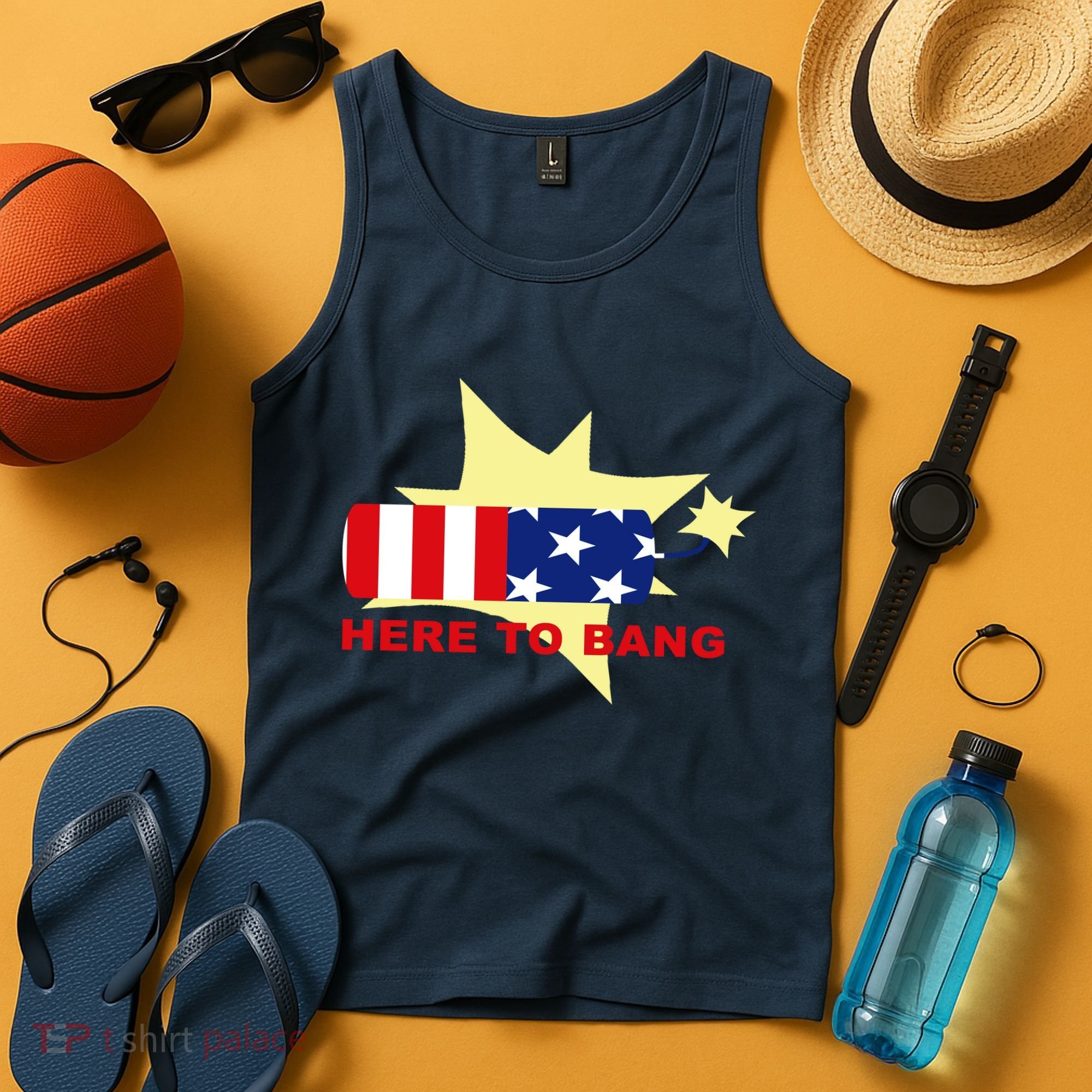Here To Bang Independence Day 4th of July Tank Top