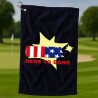 Here To Bang Independence Day 4th of July Golf Towel thumb 1