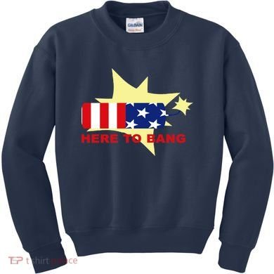 Here To Bang Independence Day 4th of July Kids Sweatshirt