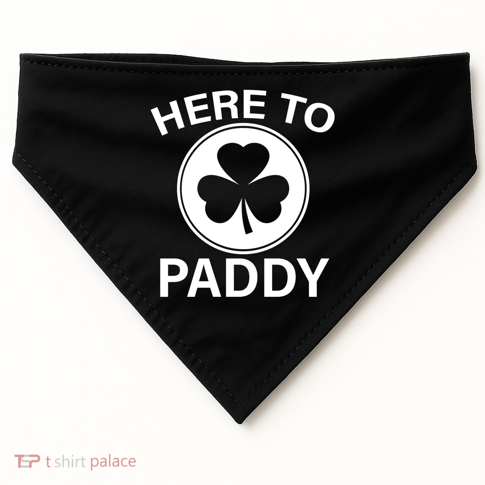 Here To Paddy Funny St Patricks Day USA-Made Doggie Bandana