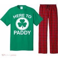 Here To Paddy Funny St Patricks Day Pajama Set thumb 0