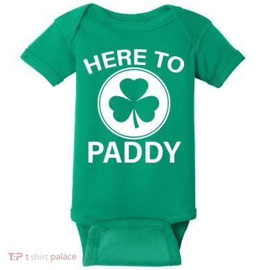 Here To Paddy Funny St Patricks Day Baby Bodysuit