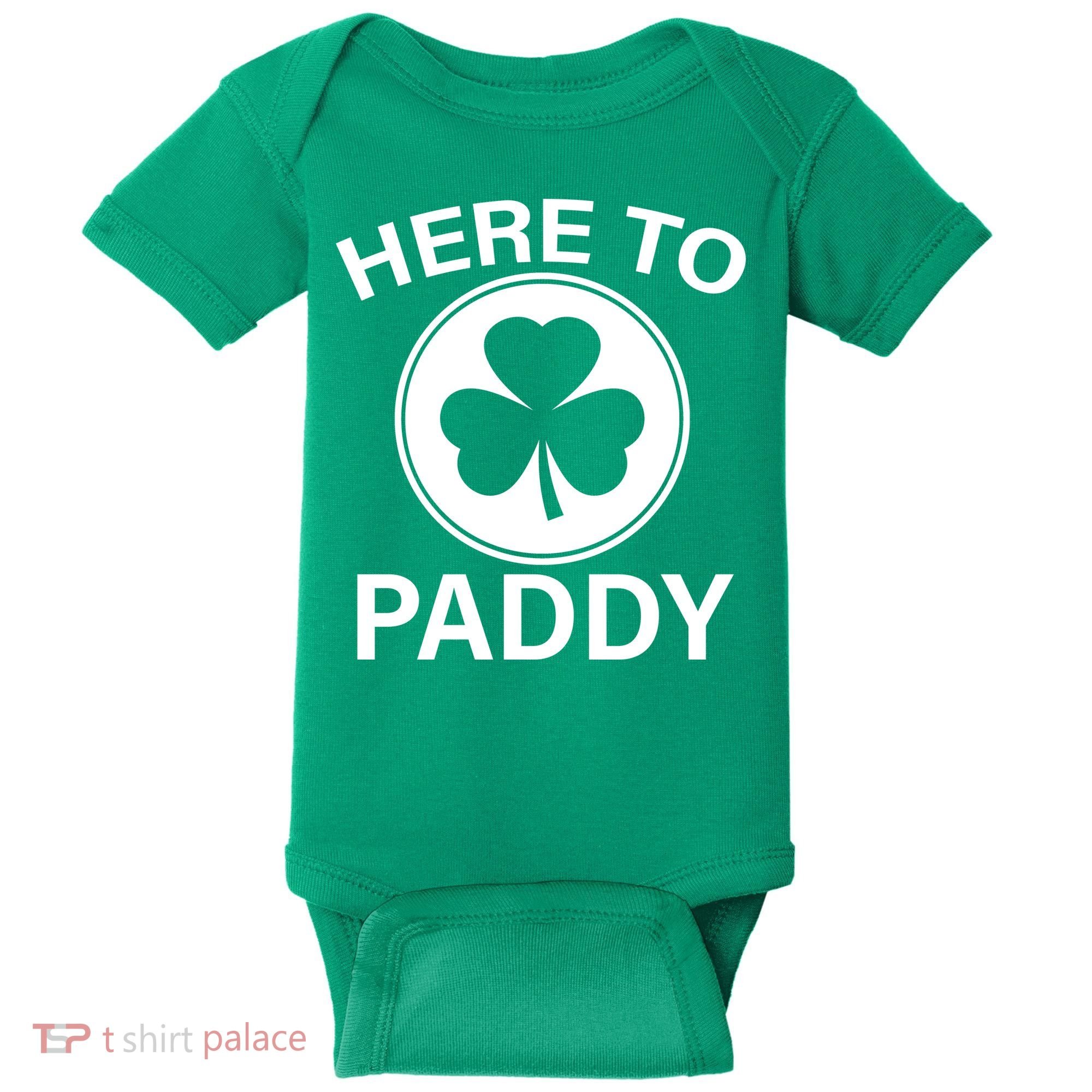 Here To Paddy Funny St Patricks Day Baby Bodysuit