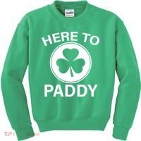 Here To Paddy Funny St Patricks Day Kids Sweatshirt thumb 0