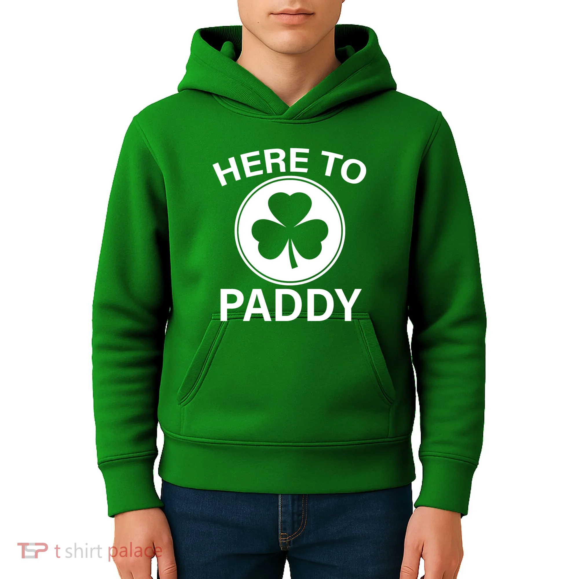Here To Paddy Funny St Patricks Day Kids Hoodie