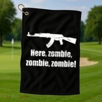 Here Zombie Zombie Zombie Golf Towel thumb 1