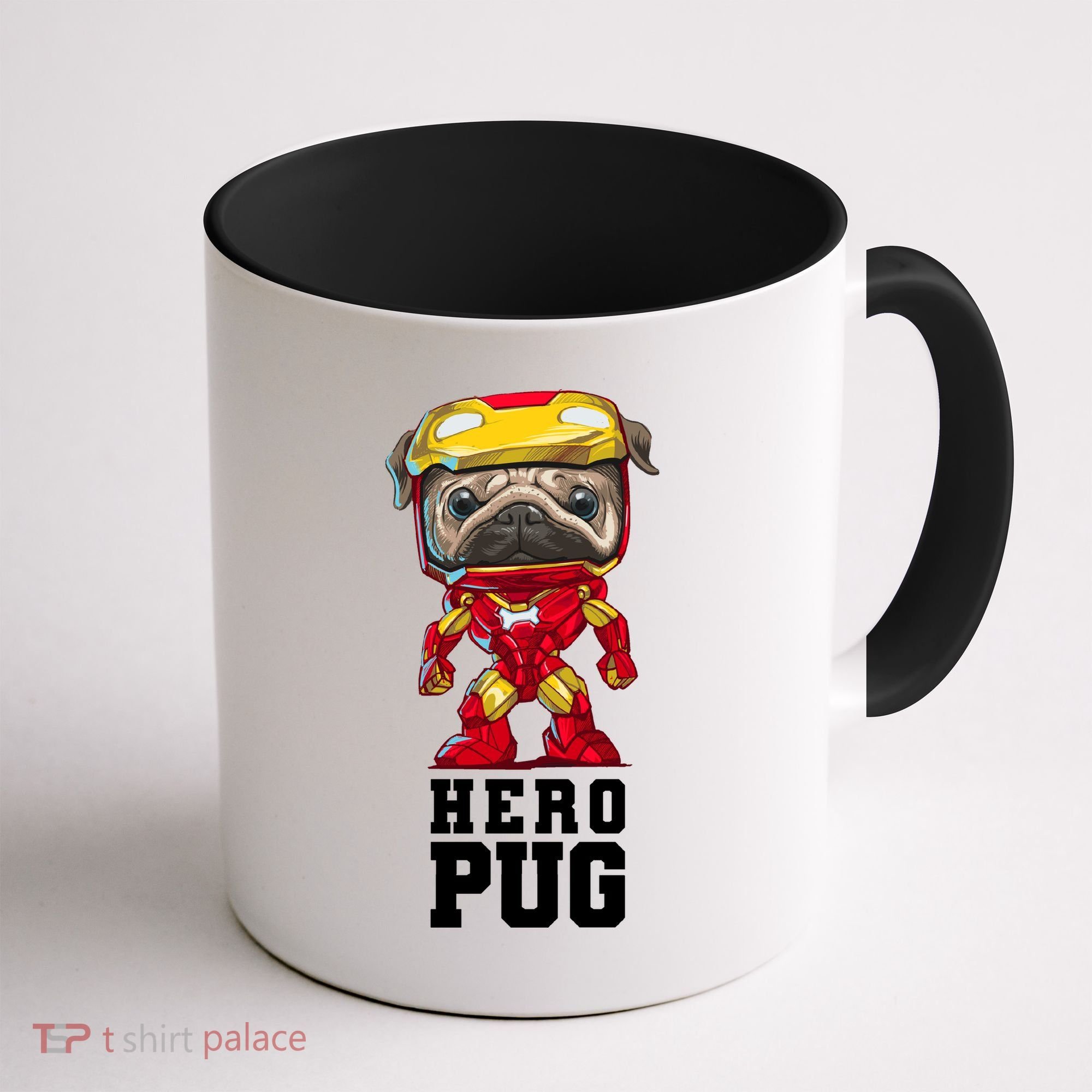 Hero Iron Pug Funny Spoof Coffee Mug
