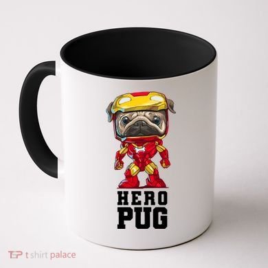 Hero Iron Pug Funny Spoof Coffee Mug