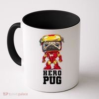 Hero Iron Pug Funny Spoof Coffee Mug thumb 0
