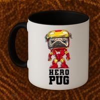 Hero Iron Pug Funny Spoof Coffee Mug thumb 2