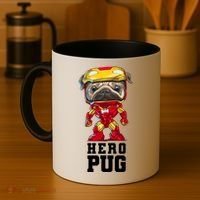 Hero Iron Pug Funny Spoof Coffee Mug thumb 4