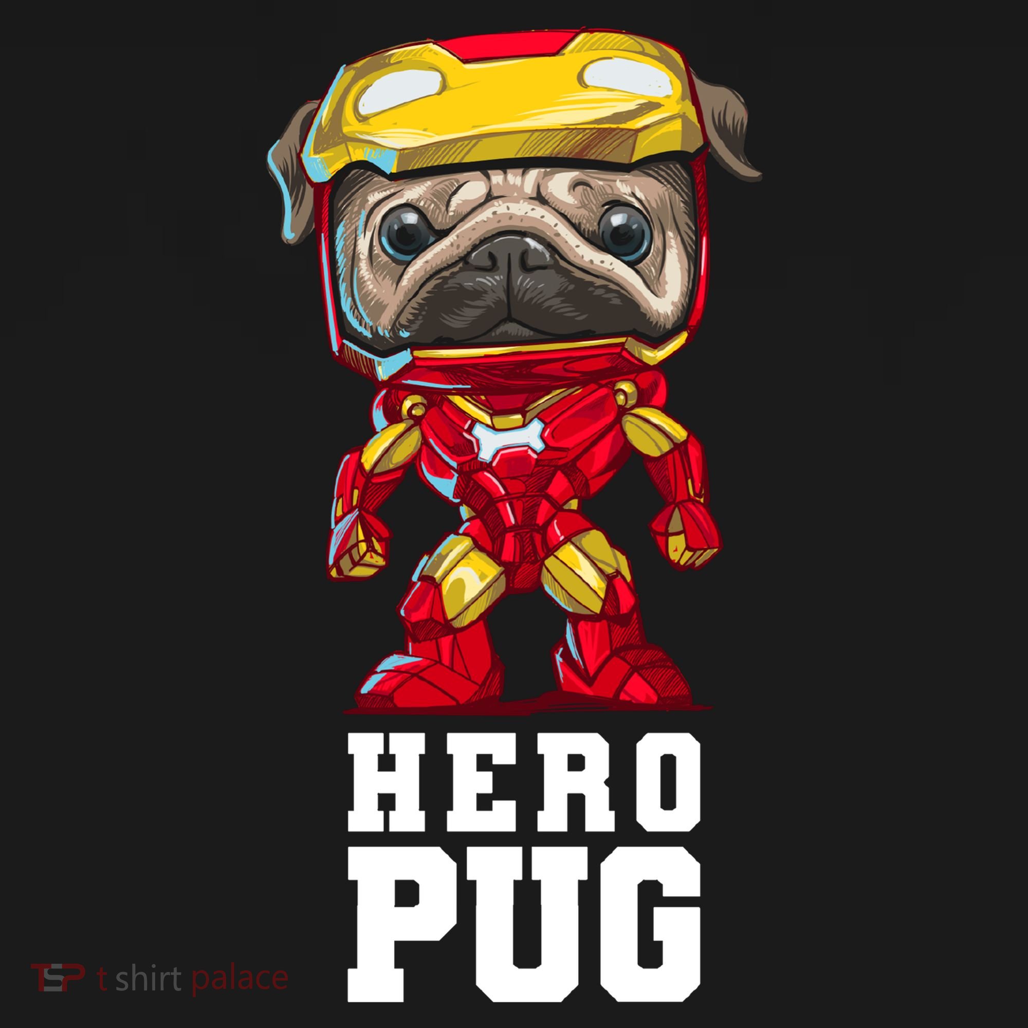 Hero Iron Pug Funny Spoof Ornament