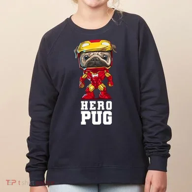 Hero Iron Pug Funny Spoof Women's Sweatshirt