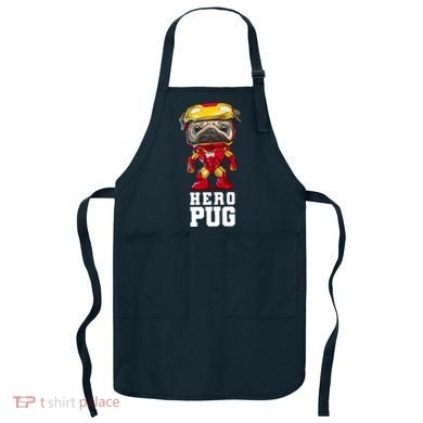 Hero Iron Pug Funny Spoof Apron