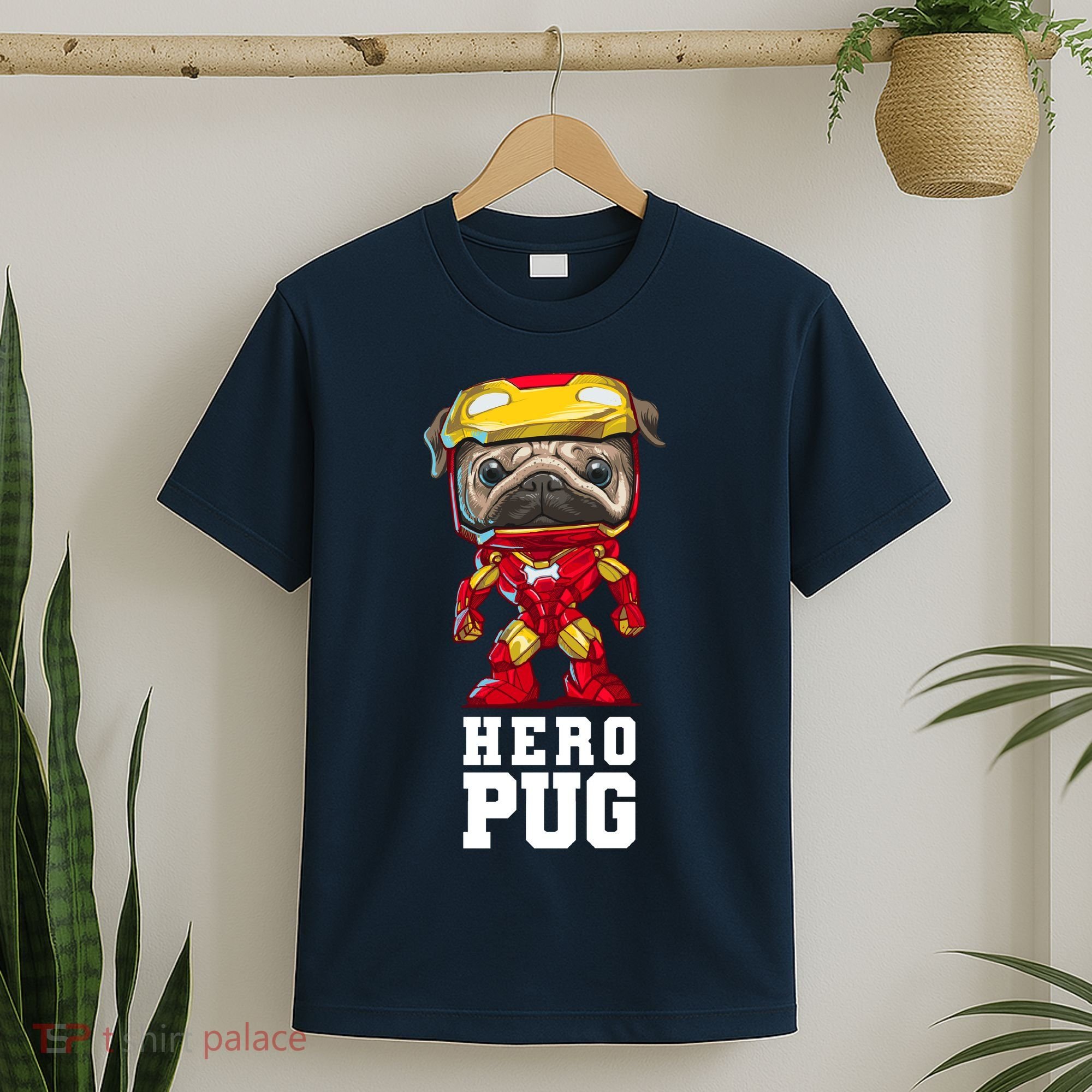 Hero Iron Pug Funny Spoof T-Shirt