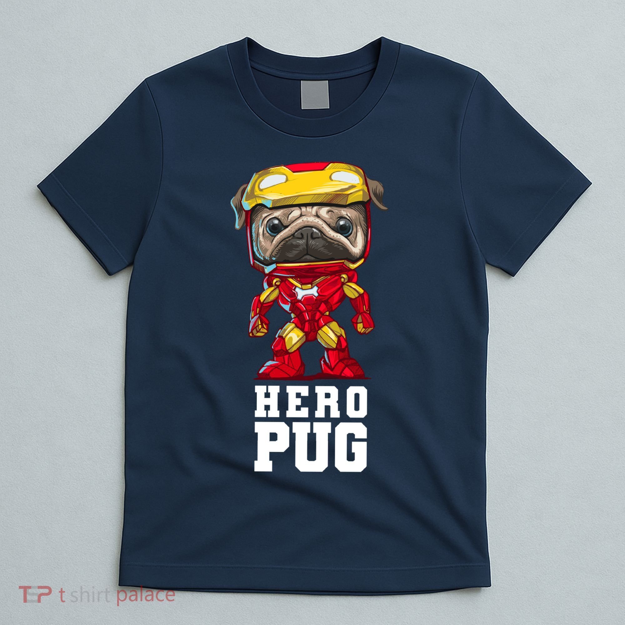Hero Iron Pug Funny Spoof T-Shirt