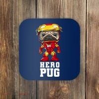 Hero Iron Pug Funny Spoof Coaster thumb 0