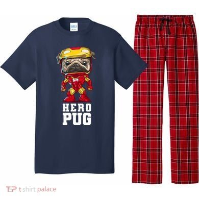 Hero Iron Pug Funny Spoof Pajama Set