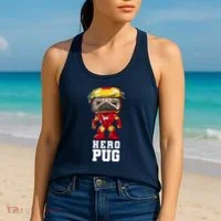 Hero Iron Pug Funny Spoof Women's Tank Top thumb 2
